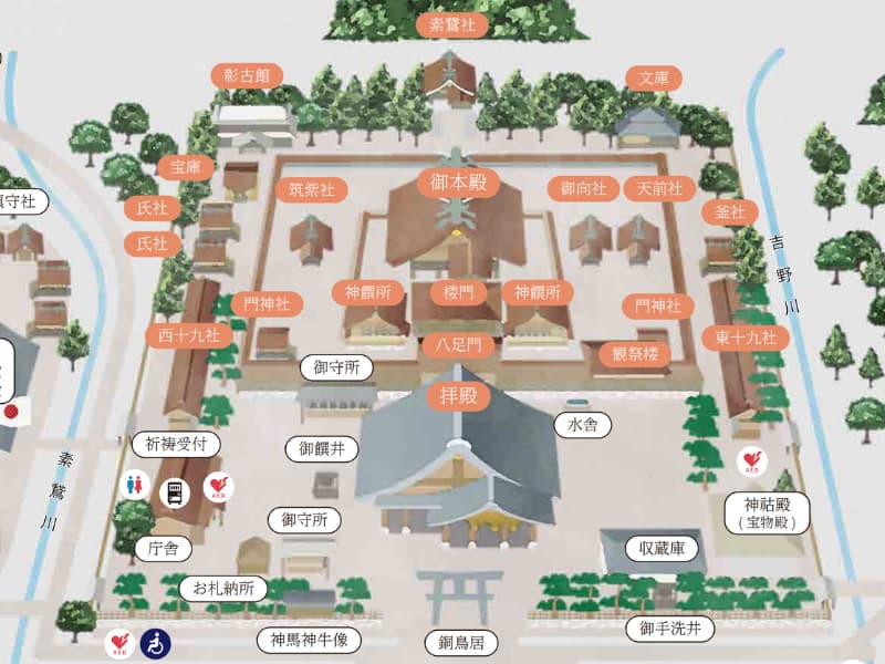 出雲大社公式サイトの境内図より抜粋