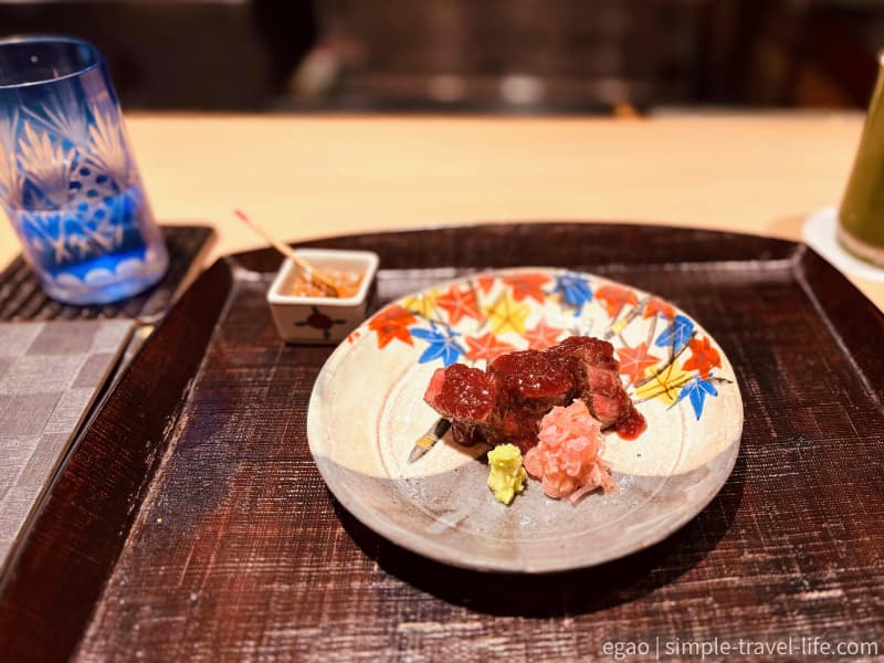 奥深い味わいの熟成但馬牛ヒレ肉の一品