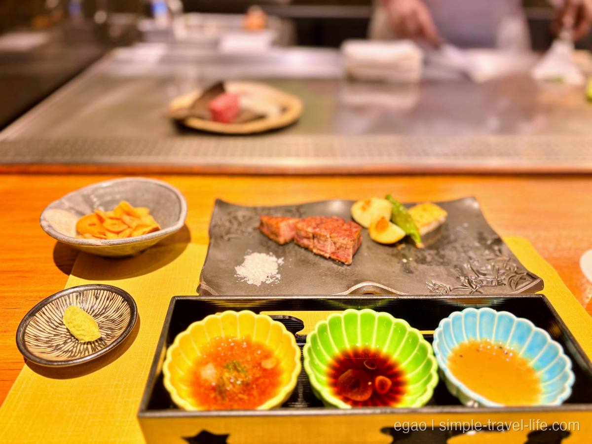 五山望の鉄板焼きと彩り豊かな野菜