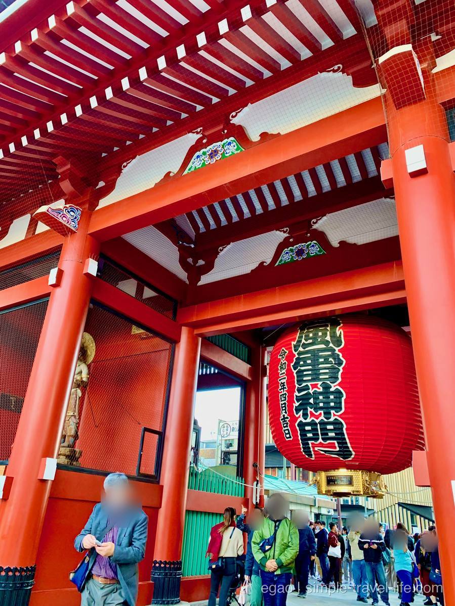 浅草寺雷門の大提灯(風雷神門)を見上げる